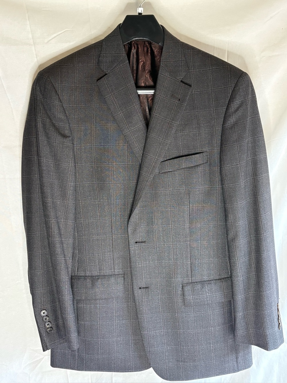 TurnBury Men's Gray Windowpane Blazer - Classic Tailored Sport Coat